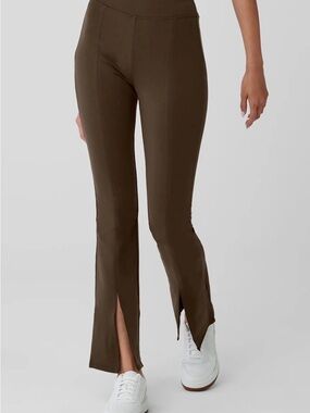 ALO Yoga Airbrush High waisted Brown Split-Hem Boot Cut Pants